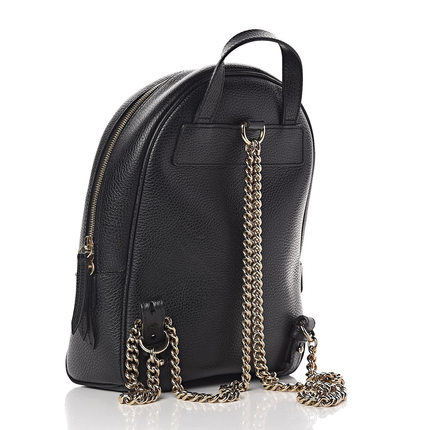 Pebbled Calfskin Soho Chain Backpack Black