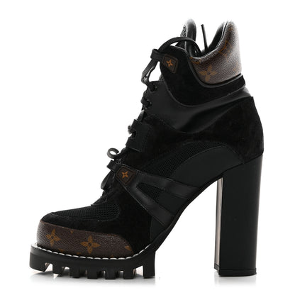 Louis Vuitton Suede Calfskin Monogram Star Trail Ankle Boots 39.5 Black 1 of 7