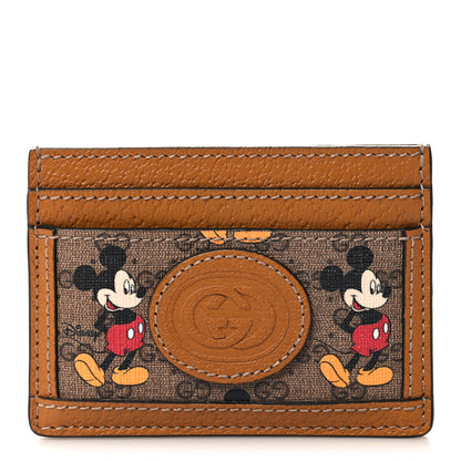 Gucci X DISNEY Mini Vintage GG Supreme Monogram Mickey Mouse Card Holder Beige Vintage Sun Oil 1 of 8