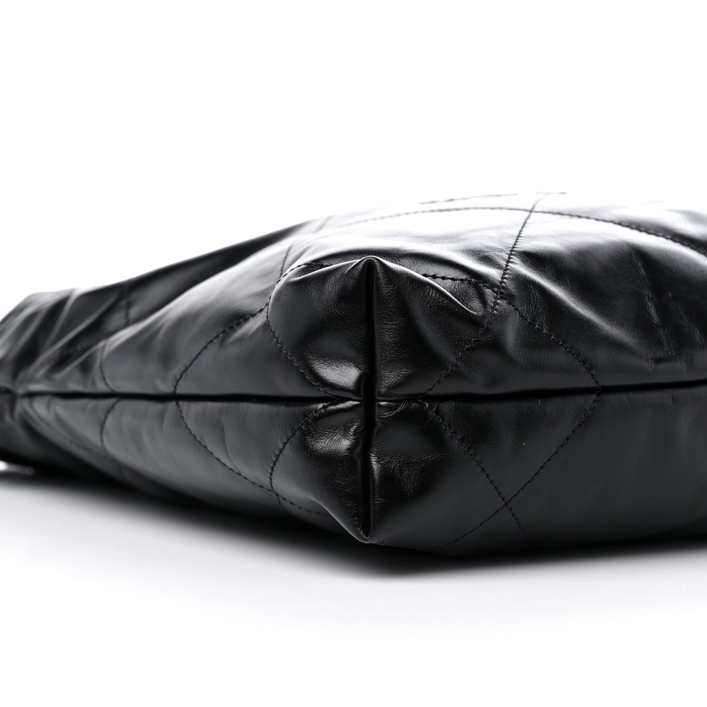 Shiny Calfskin Quilted Small Chanel 22 Black