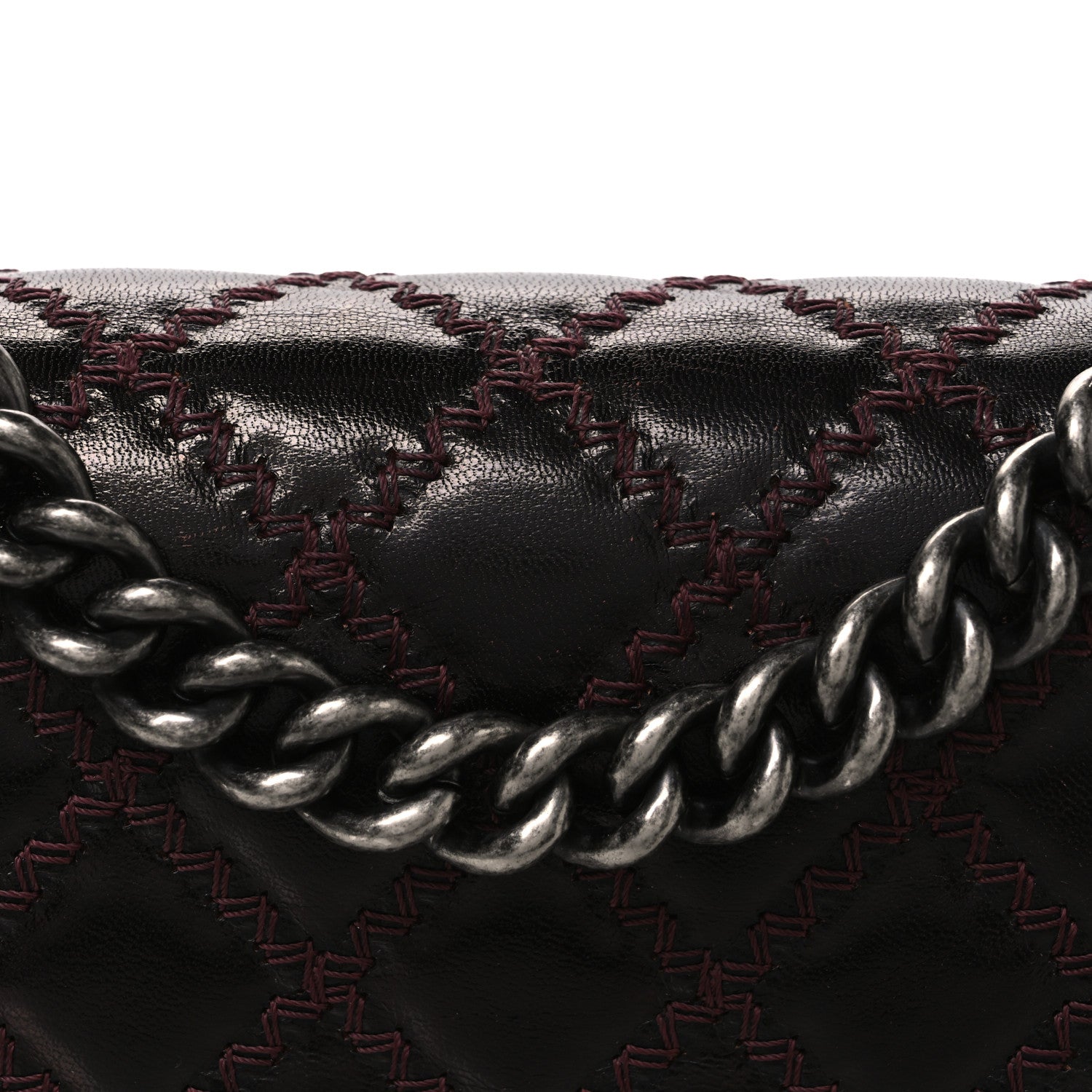 Chanel Goatskin Quilted New Medium Boy Handle Flap Burgundy 8 of 10