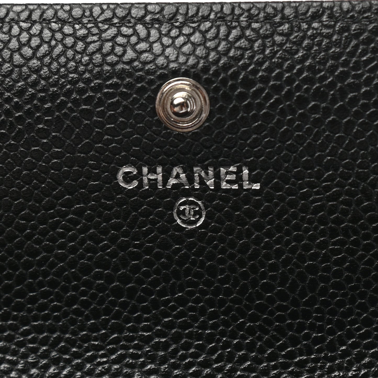 Caviar Quilted Large Gusset Flap Wallet Black