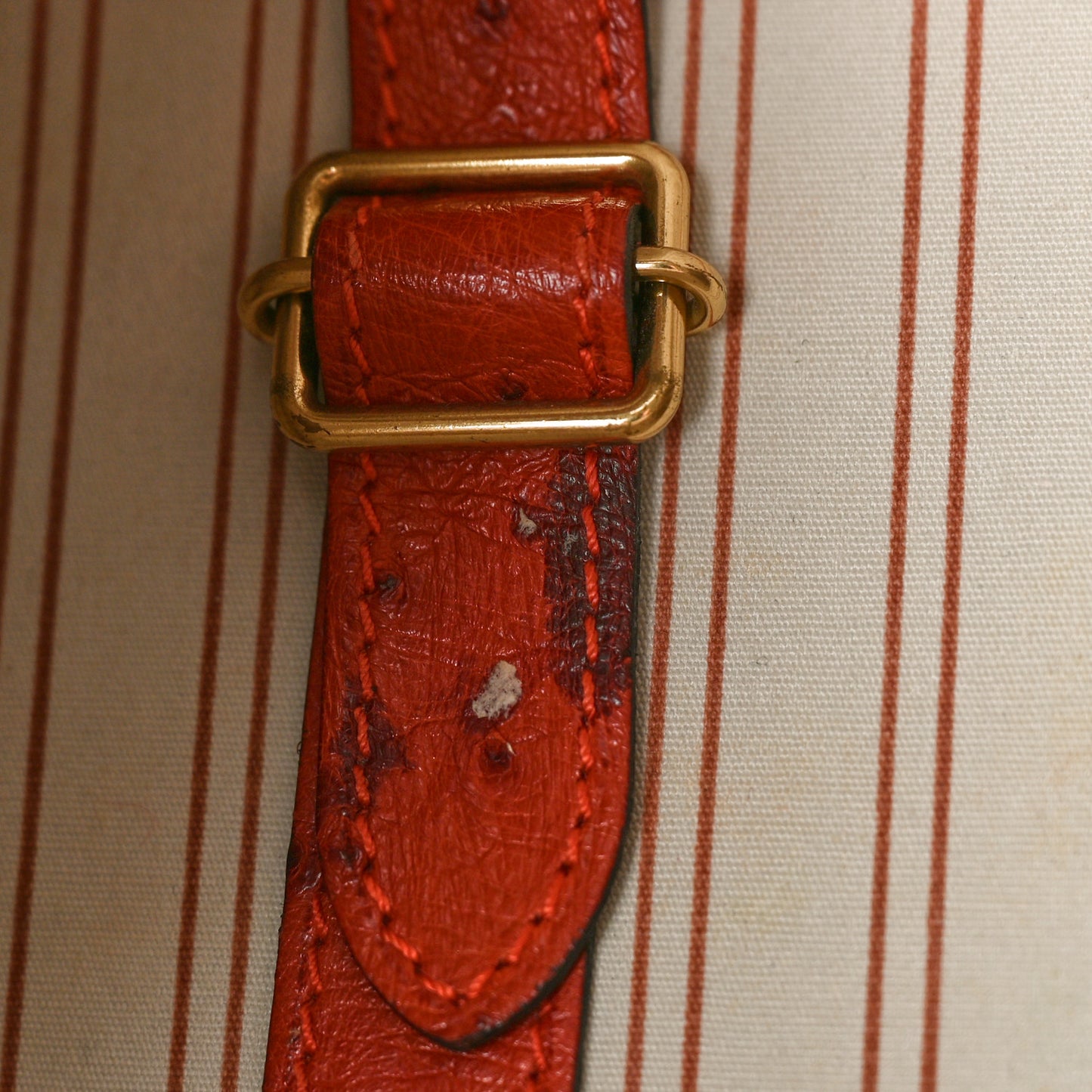 Toile Ostrich Trianon Sac de Nuit GM Olive Rouille