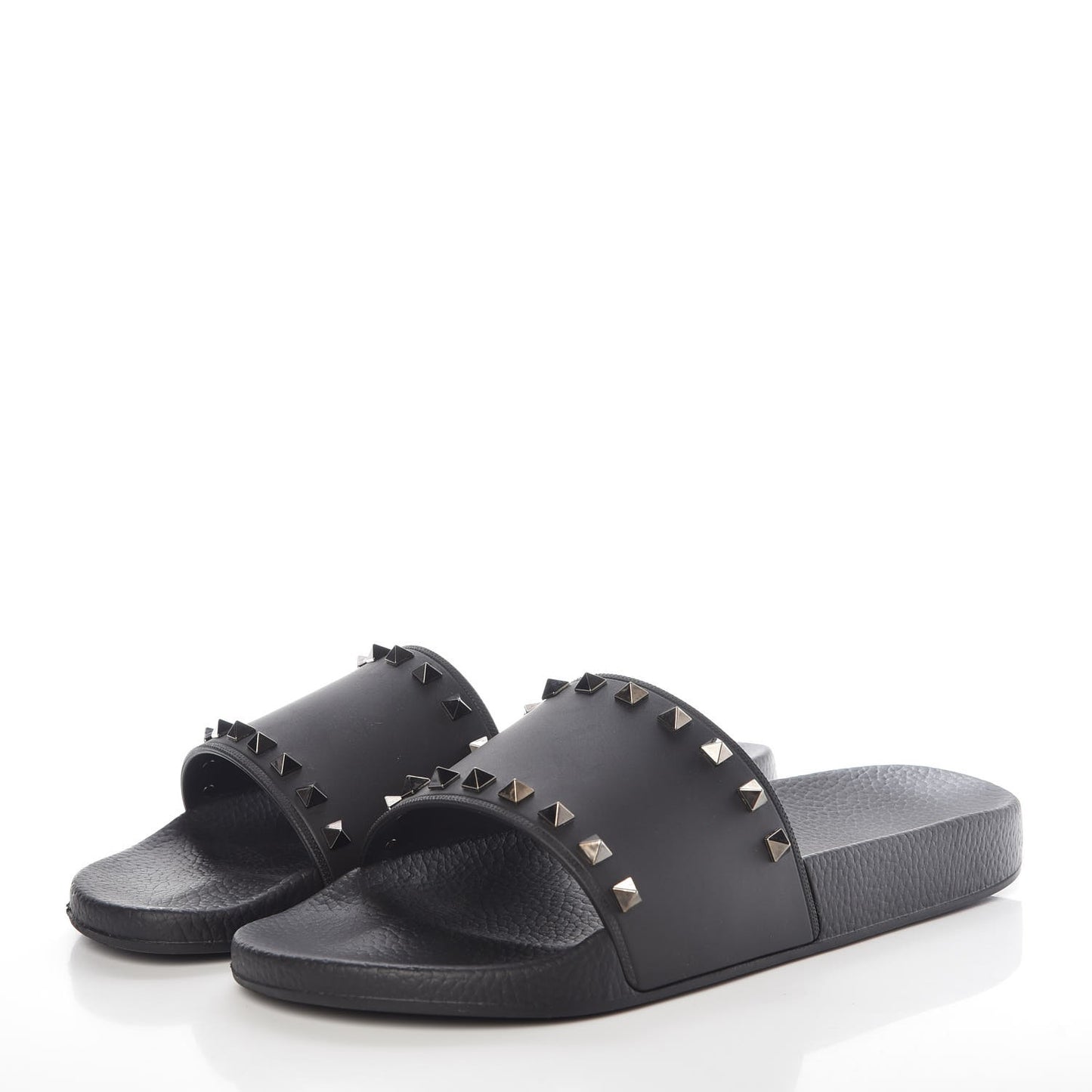Rubber Rockstud Slide Sandals 44 Black