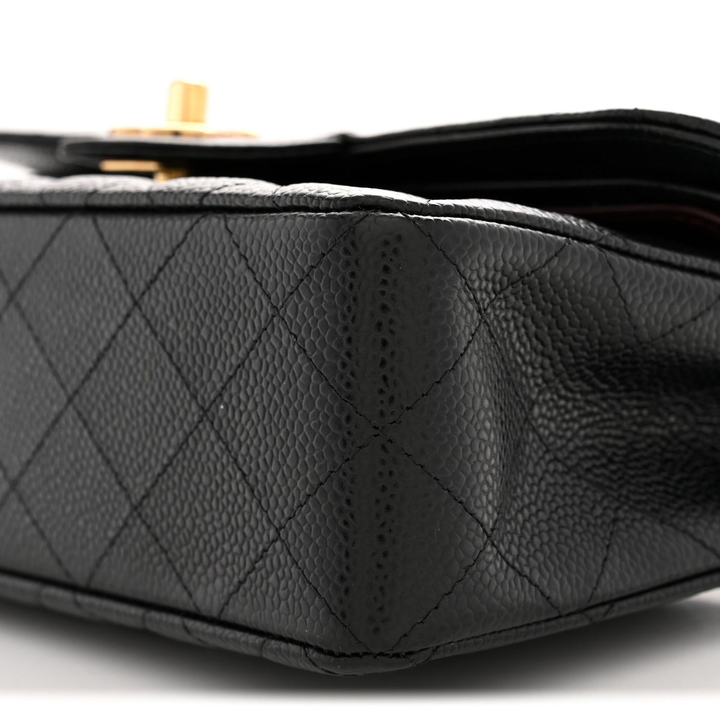Caviar Quilted Small Double Flap Black