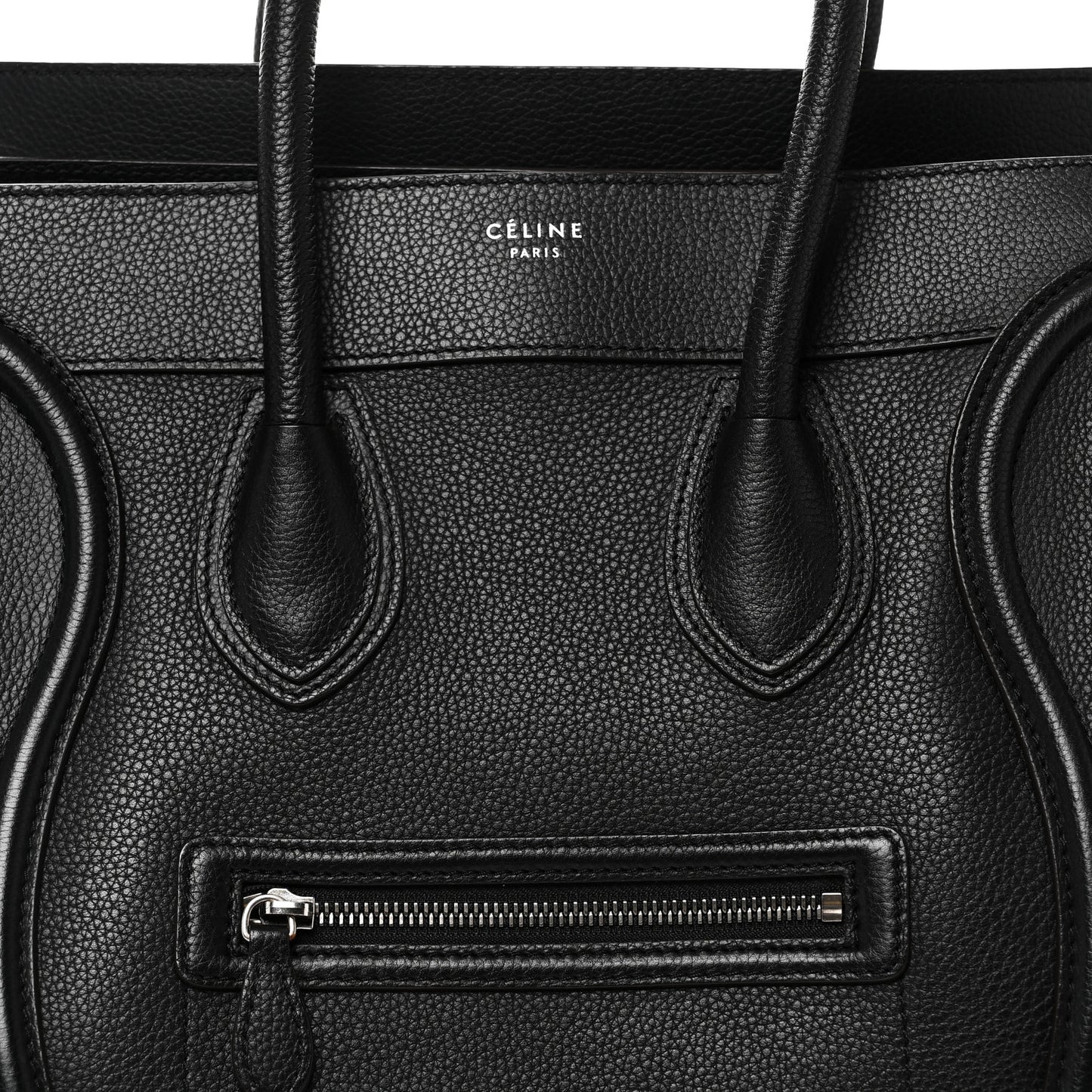 Drummed Calfskin Mini Luggage Black
