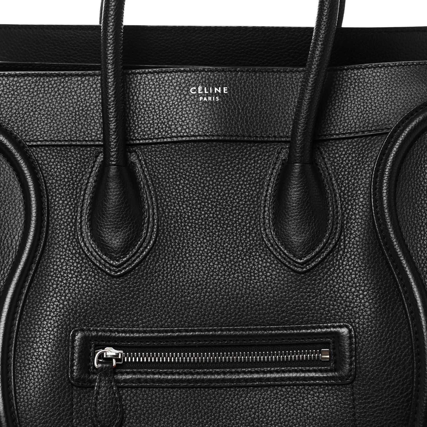 Celine Drummed Calfskin Mini Luggage Black 7 of 9