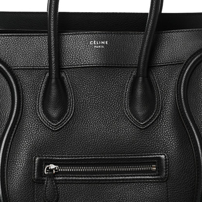 Celine Drummed Calfskin Mini Luggage Black 7 of 9
