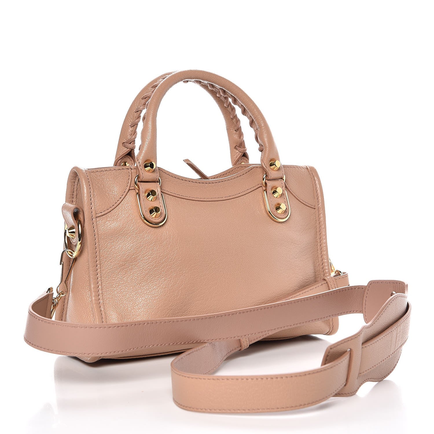 Balenciaga Chevre Gold Metallic Edge Hardware Mini City Rose Des Sables 3 of 7