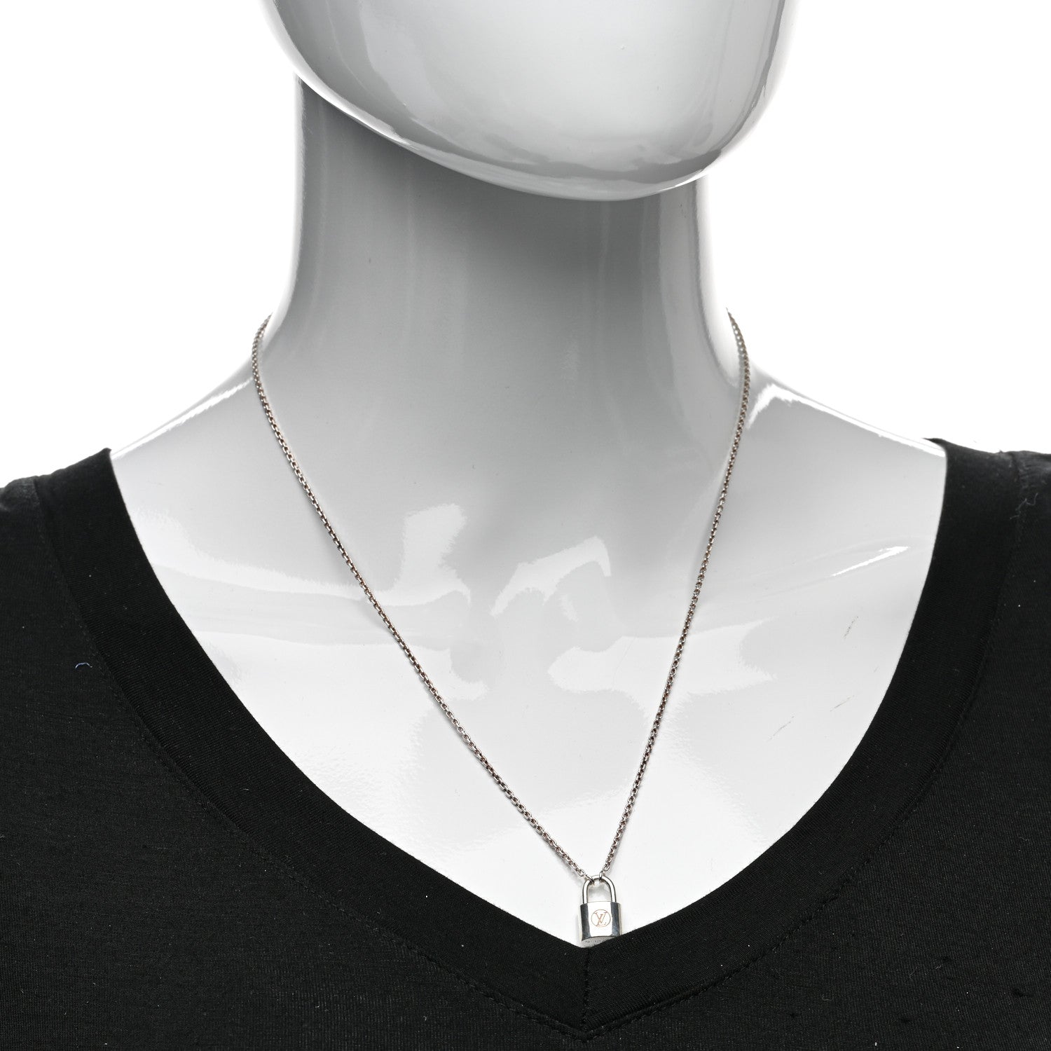 Louis Vuitton Sterling Silver Lockit Necklace 2 of 5
