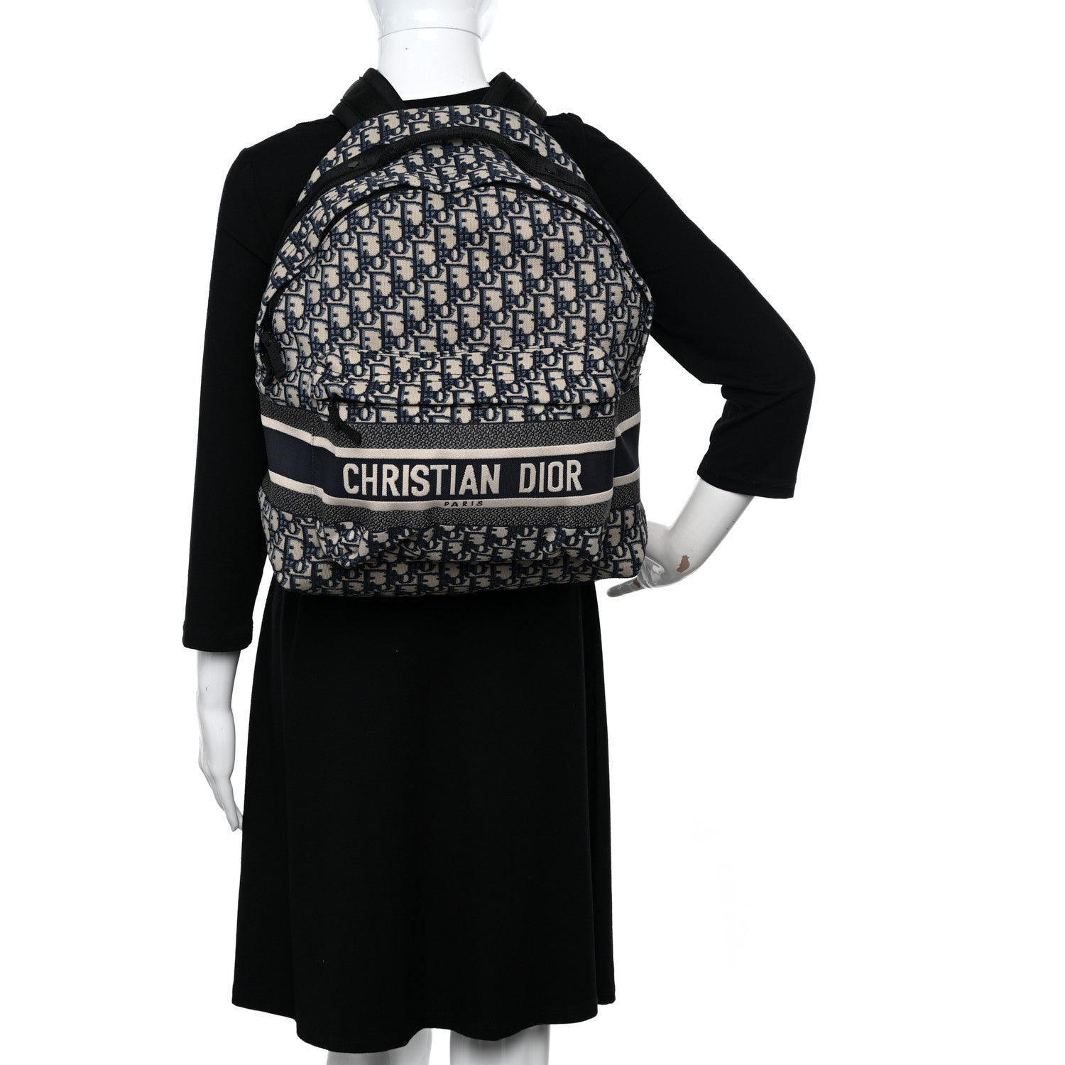 Christian Dior Oblique Diortravel Backpack Blue 2 of 14