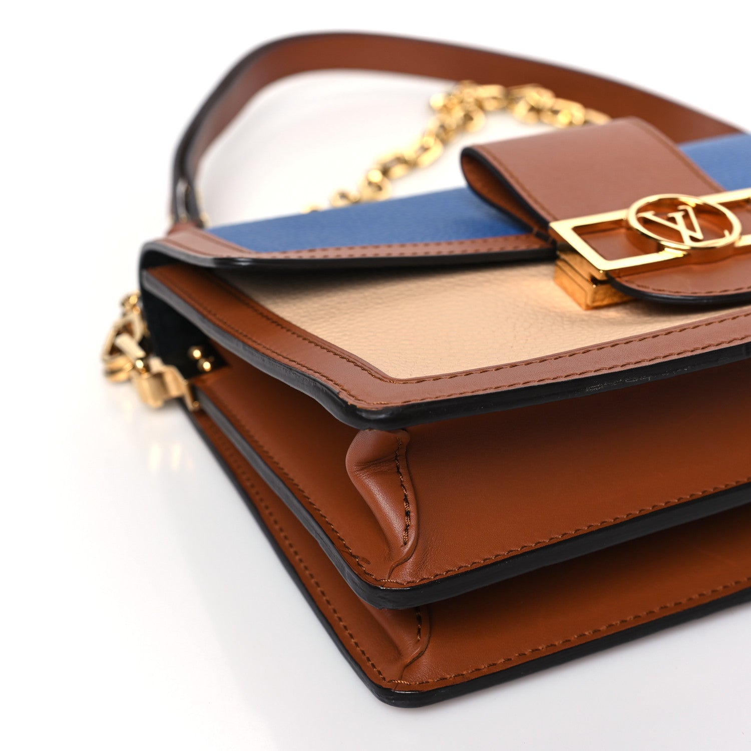 Louis Vuitton Taurillon Dauphine MM Blue Beige 7 of 8