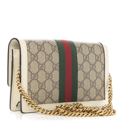 Gucci GG Supreme Monogram Web Queen Margaret Chain Wallet White 3 of 10