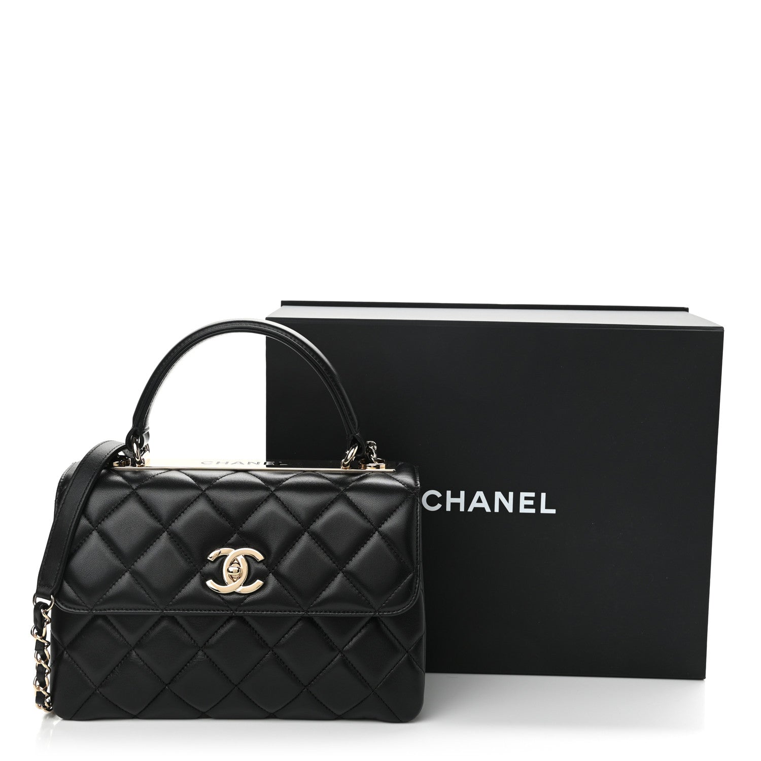 Chanel Lambskin Quilted Small Trendy CC Dual Handle Flap Bag Black 12 of 12