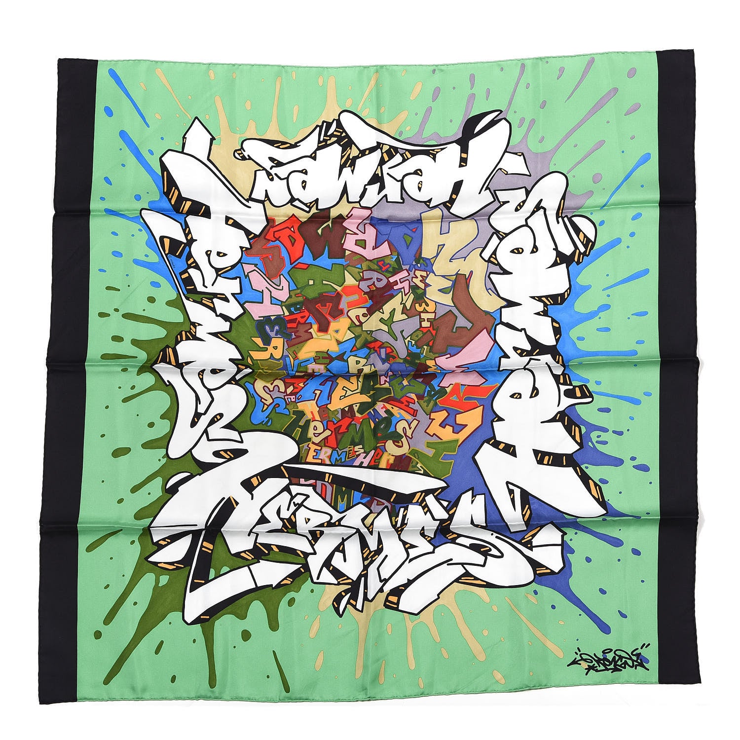 Hermes Silk Graff Graffiti Scarf 90 1 of 5