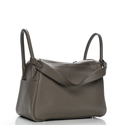 Hermes Taurillon Clemence Lindy 30 Etain Bleu Indigo 3 of 11