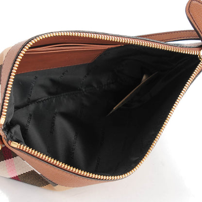 Burberry House Check Derby Peyton Crossbody Clutch Bag Tan 5 of 8