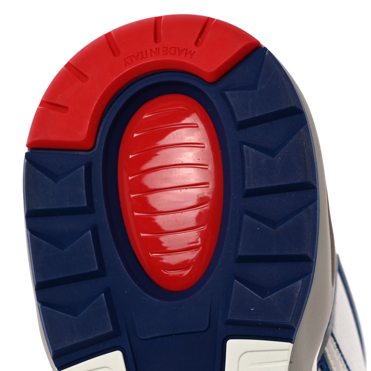 Suede Calfskin Technical Fabric Monogram Trail Sneakers 10 White Red Blue
