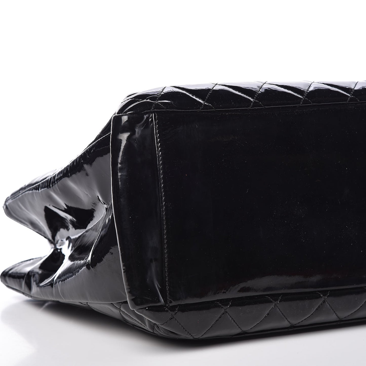 Patent Quilted Grand Shopping Tote GST Black