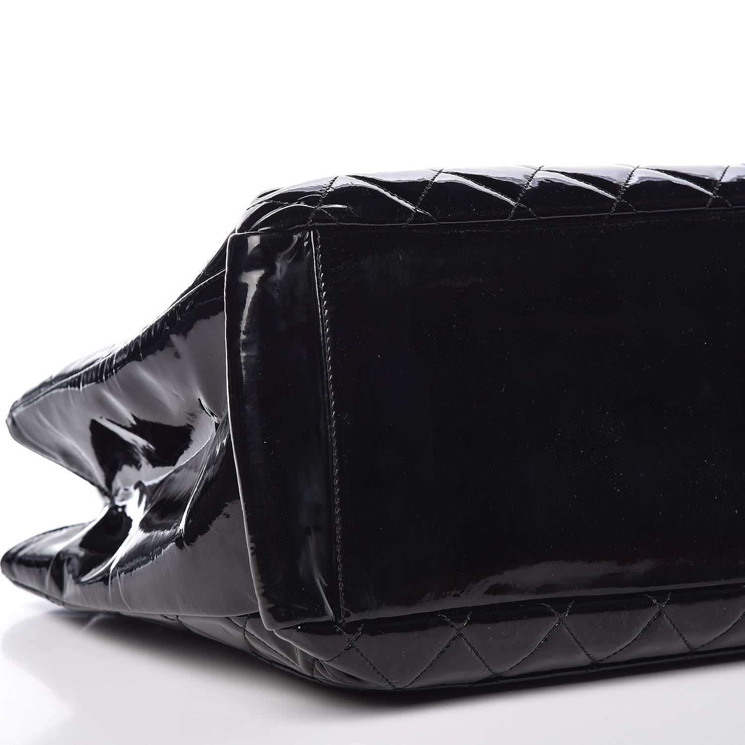 Chanel Patent Quilted Grand Shopping Tote GST Black 9 of 19