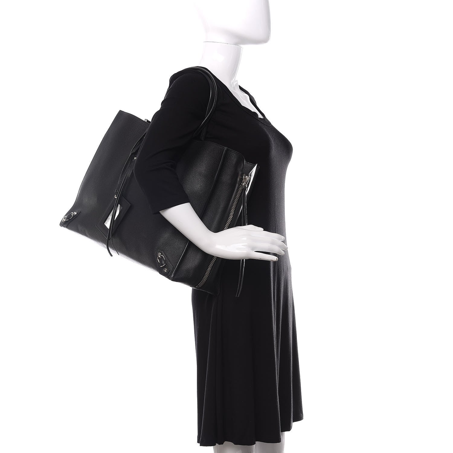 Balenciaga Supple Calfskin Papier A4 Zip Around Tote Black 2 of 14