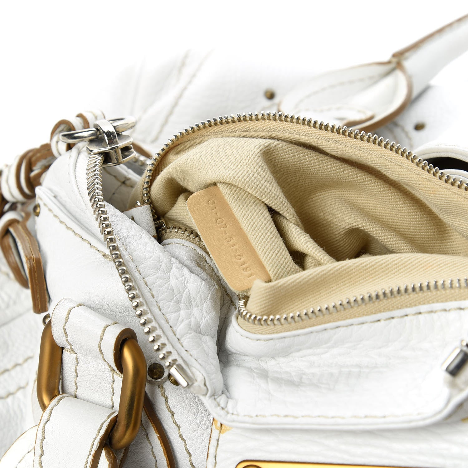 Chloe Calfskin Medium Paddington Satchel White 9 of 14