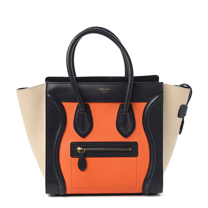 Celine Smooth Calfskin Micro Tri-Color Luggage Bright Orange 1 of 15
