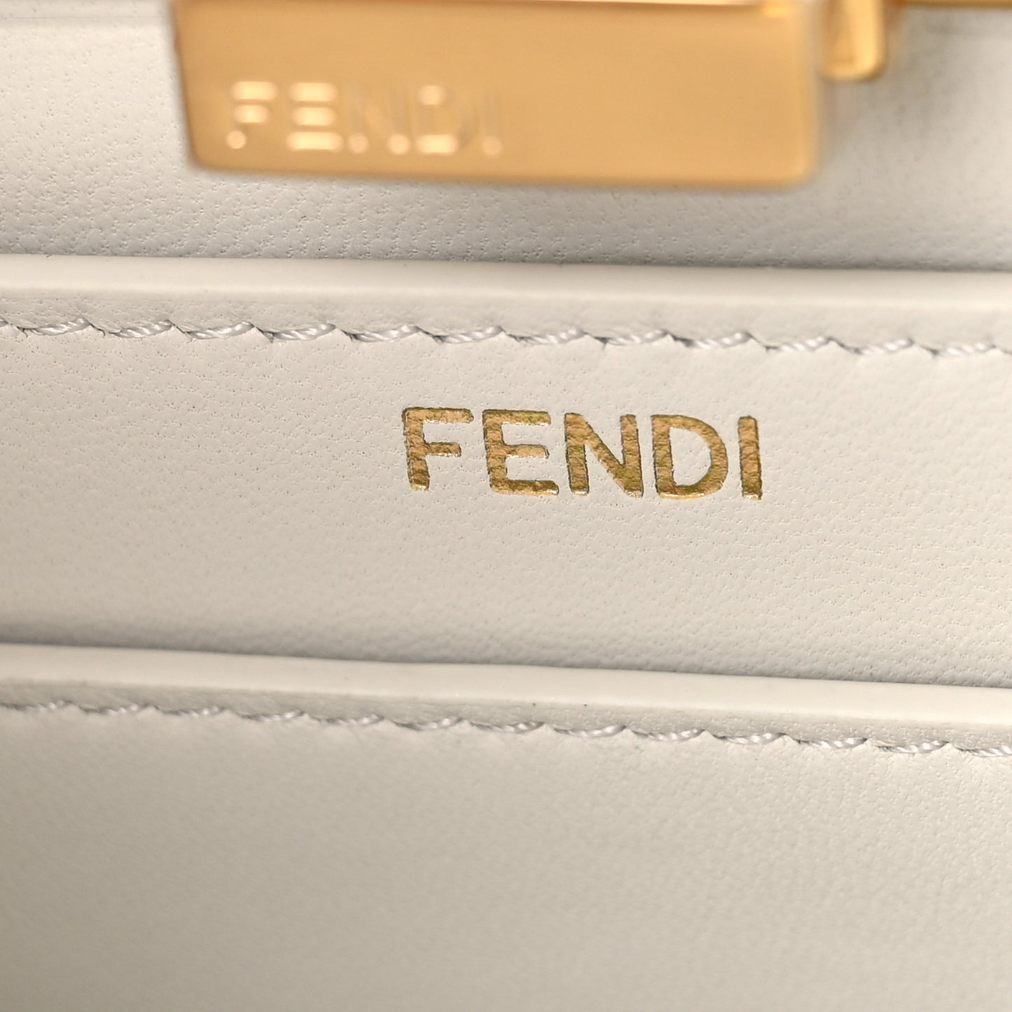 Vitello Seta Shiny Nappa Small Peekaboo I SEE U Satchel Real Tiffany White