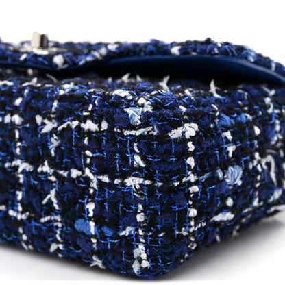 Chanel Tweed Quilted Mini Rectangular Flap Navy Blue Ecru 10 of 10