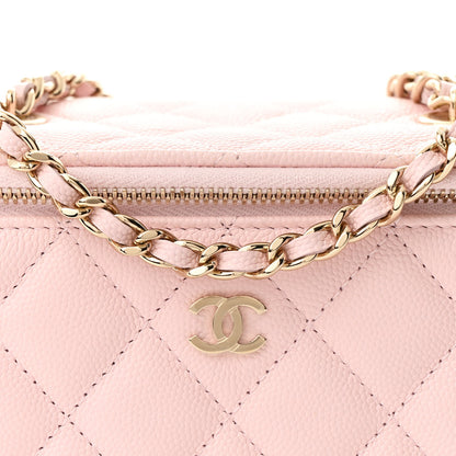 Chanel Caviar Quilted Small Vanity Case With Chain Light Pink 8 of 10