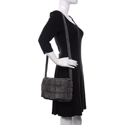 Bottega Veneta Suede Maxi Intrecciato Padded Cassette Crossbody Bag Graphite 2 of 9