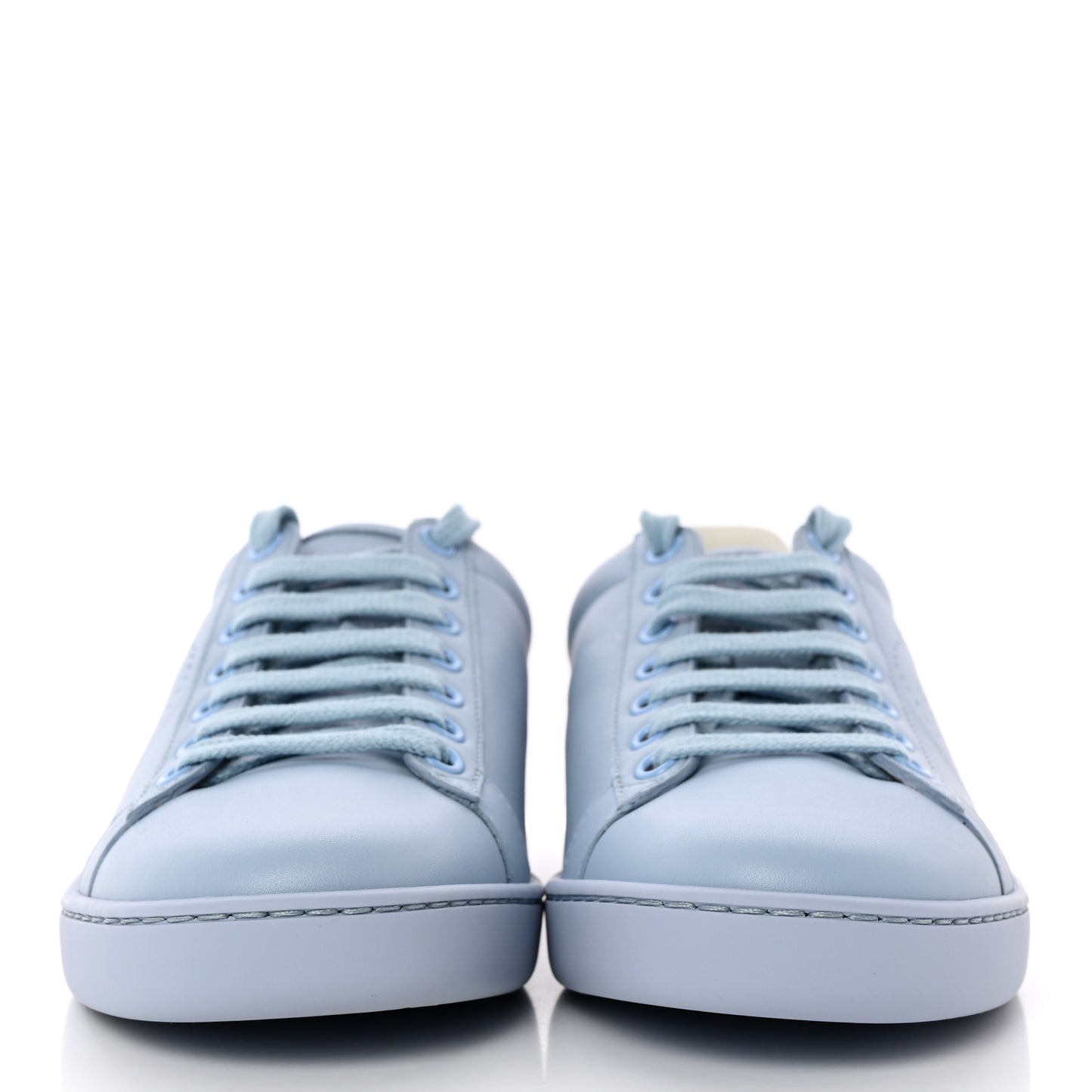Calfskin Interlocking G Perforated Womens Ace Sneakers 36.5 Porcelain Light Blue Zaffiro