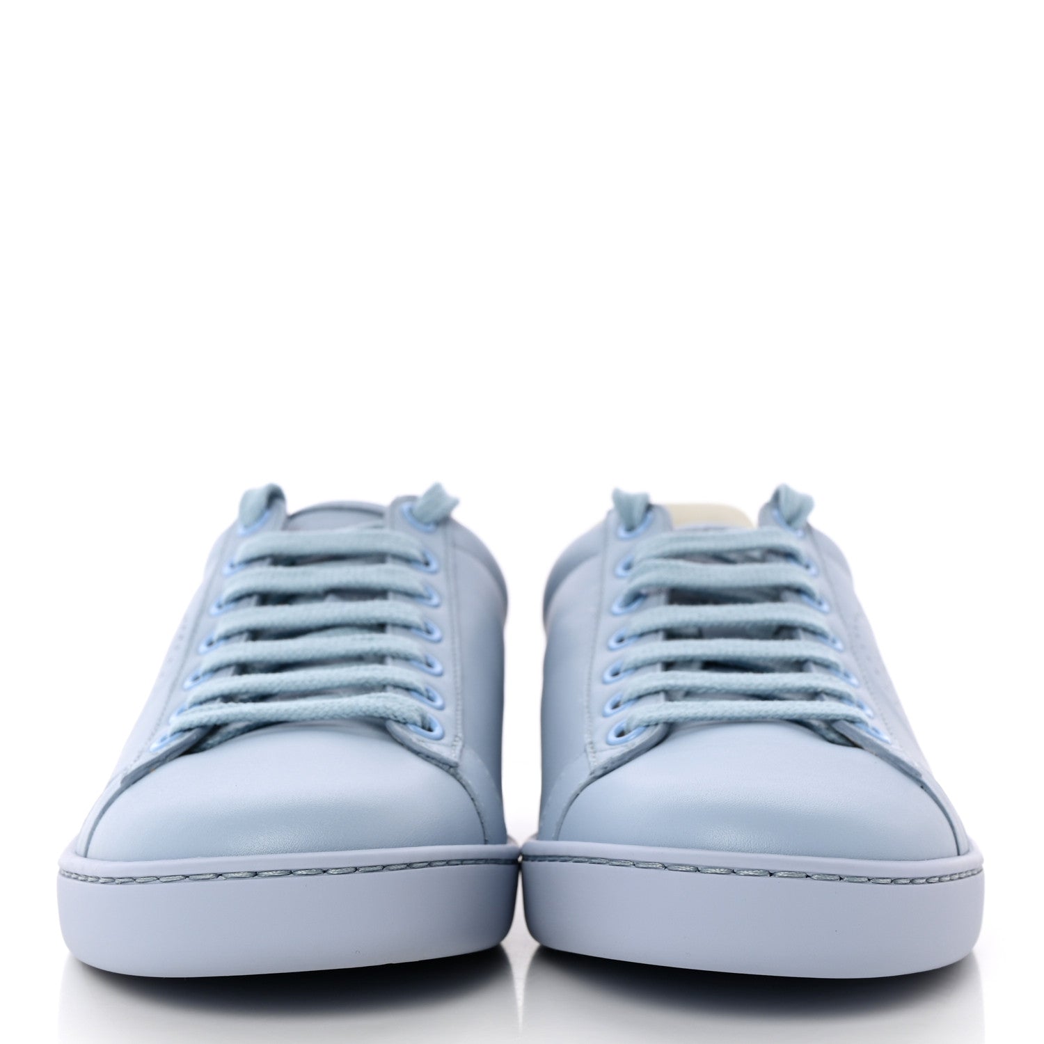 Gucci Calfskin Interlocking G Perforated Womens Ace Sneakers 36.5 Porcelain Light Blue Zaffiro 2 of 8