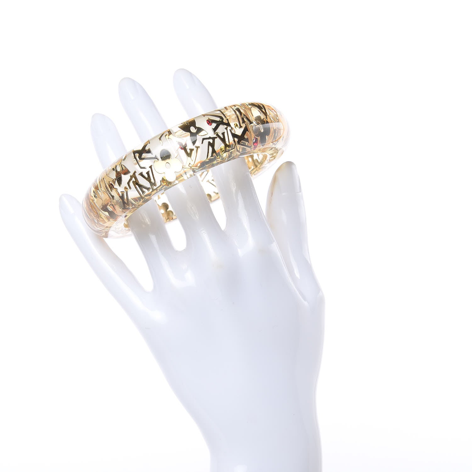 Louis Vuitton Resin Swarovski Small Inclusion GM Bracelet Transparent 2 of 4