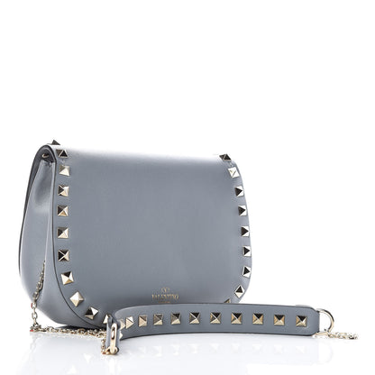Valentino Garavani Vitello Mini Rockstud Crossbody Saddle Bag Light Stone 3 of 10