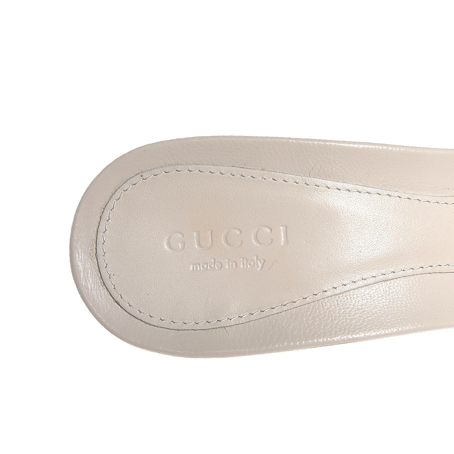 Gucci Malaga Kid Horsebit High Heel Slide Sandals 37.5 Sand 9 of 10