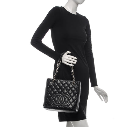Chanel Caviar Quilted Petit Shopping Tote PST Black 2 of 7