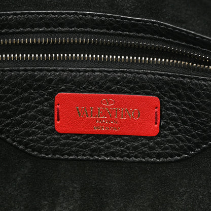 Valentino Garavani Grained Calfskin Rockstud Shoulder Tote Black 6 of 10