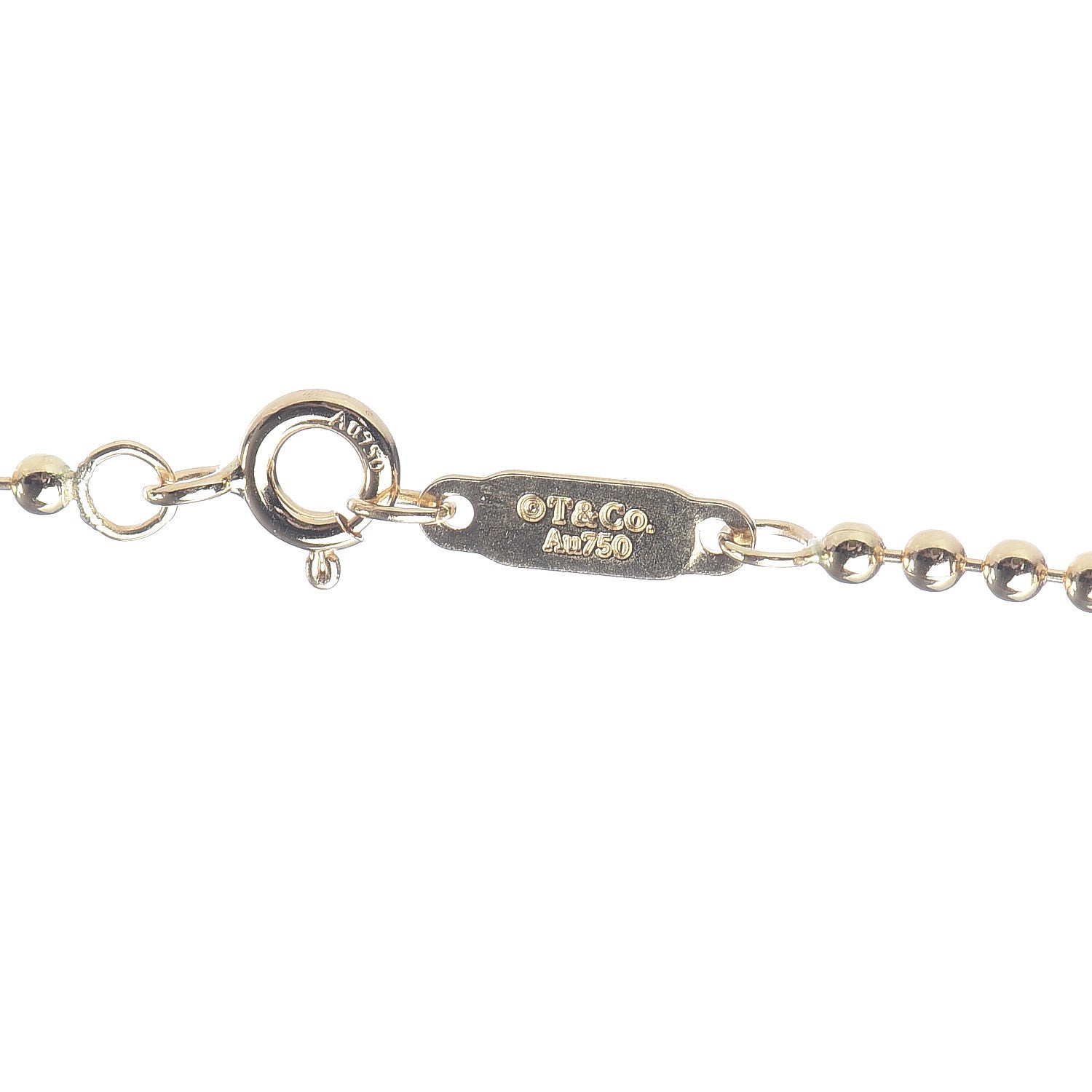 Tiffany 18K Yellow Gold Makers Bar Pendant Necklace 5 of 7