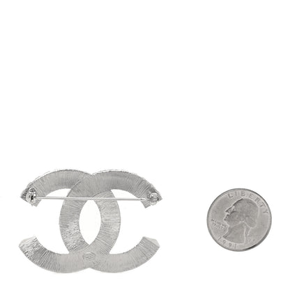 Chanel Baguette Crystal CC Brooch Silver 2 of 3