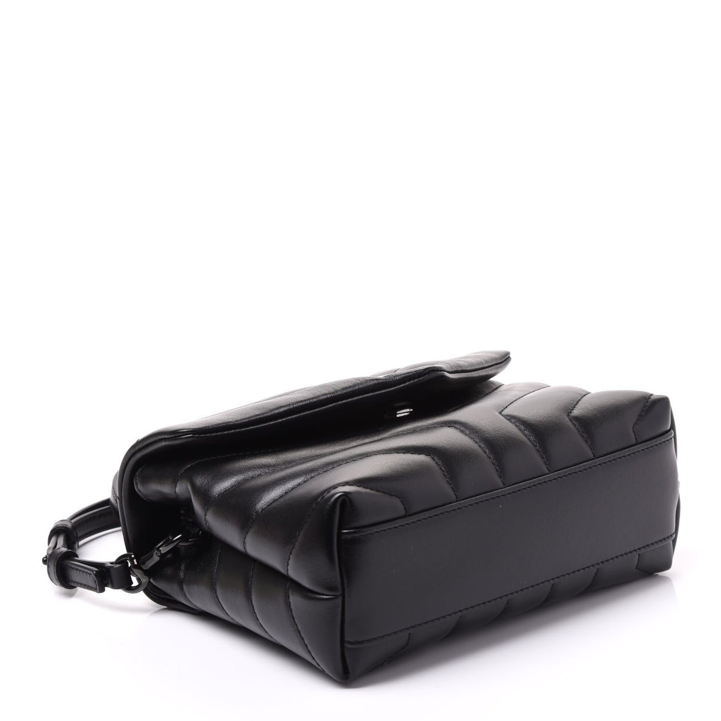 Calfskin Y Quilted Monogram Toy Loulou Crossbody Bag Black