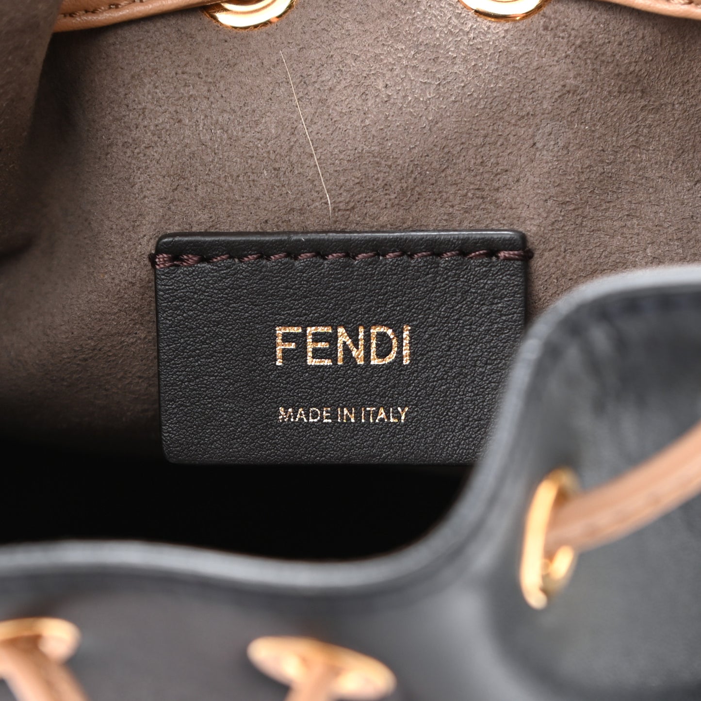 Vitello Liberty F is Fendi Stamp Patch Mini Mon Tresor Bucket Bag Blue Notte Cuoio Flamingo