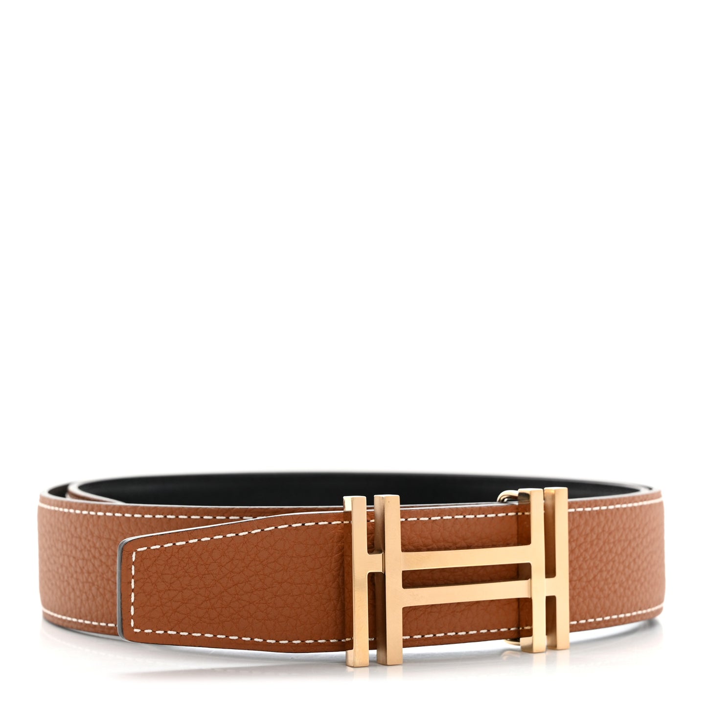 Box Togo 32mm Au Carre H Belt 85 Black Gold