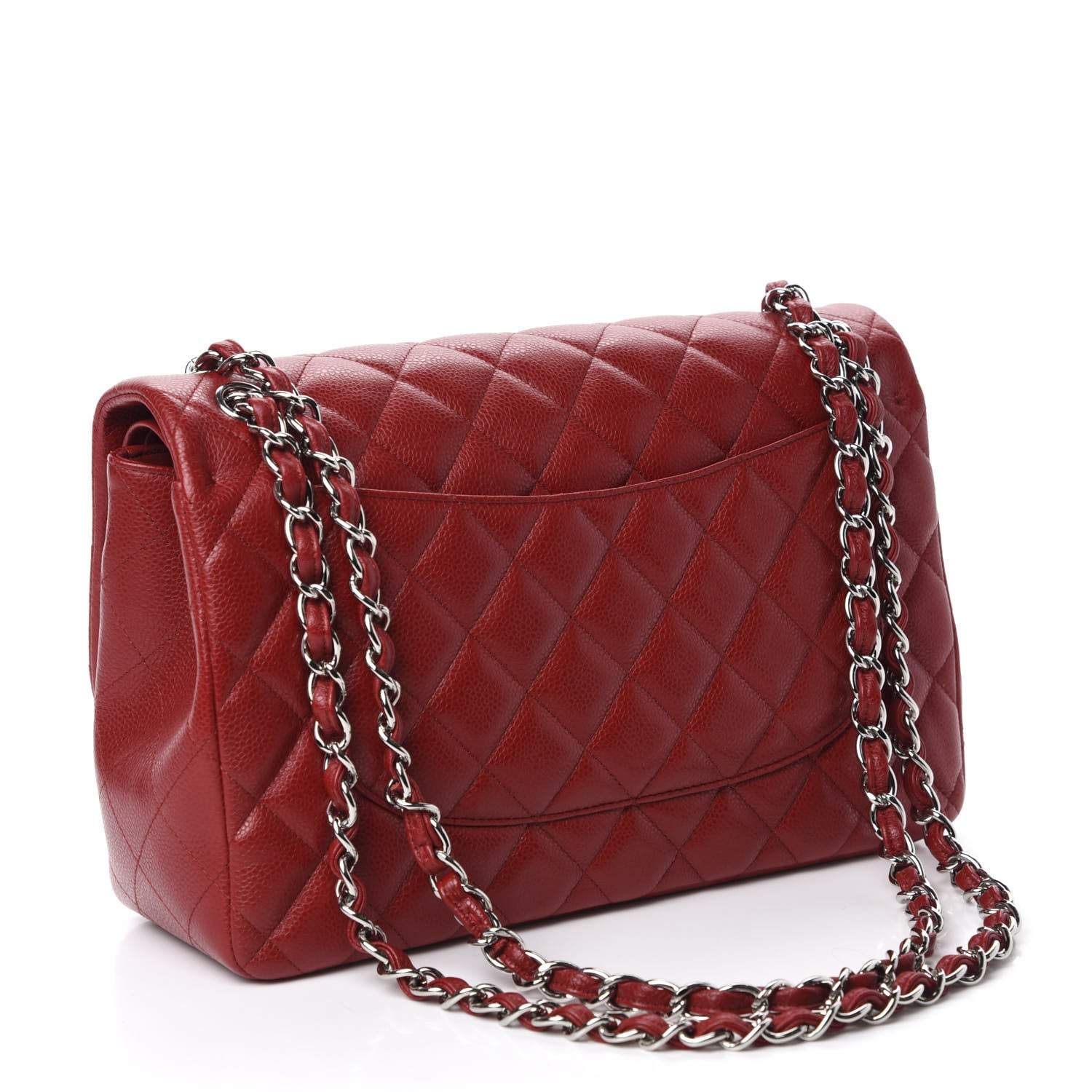 Chanel Caviar Quilted Jumbo Double Flap Red 3 of 12