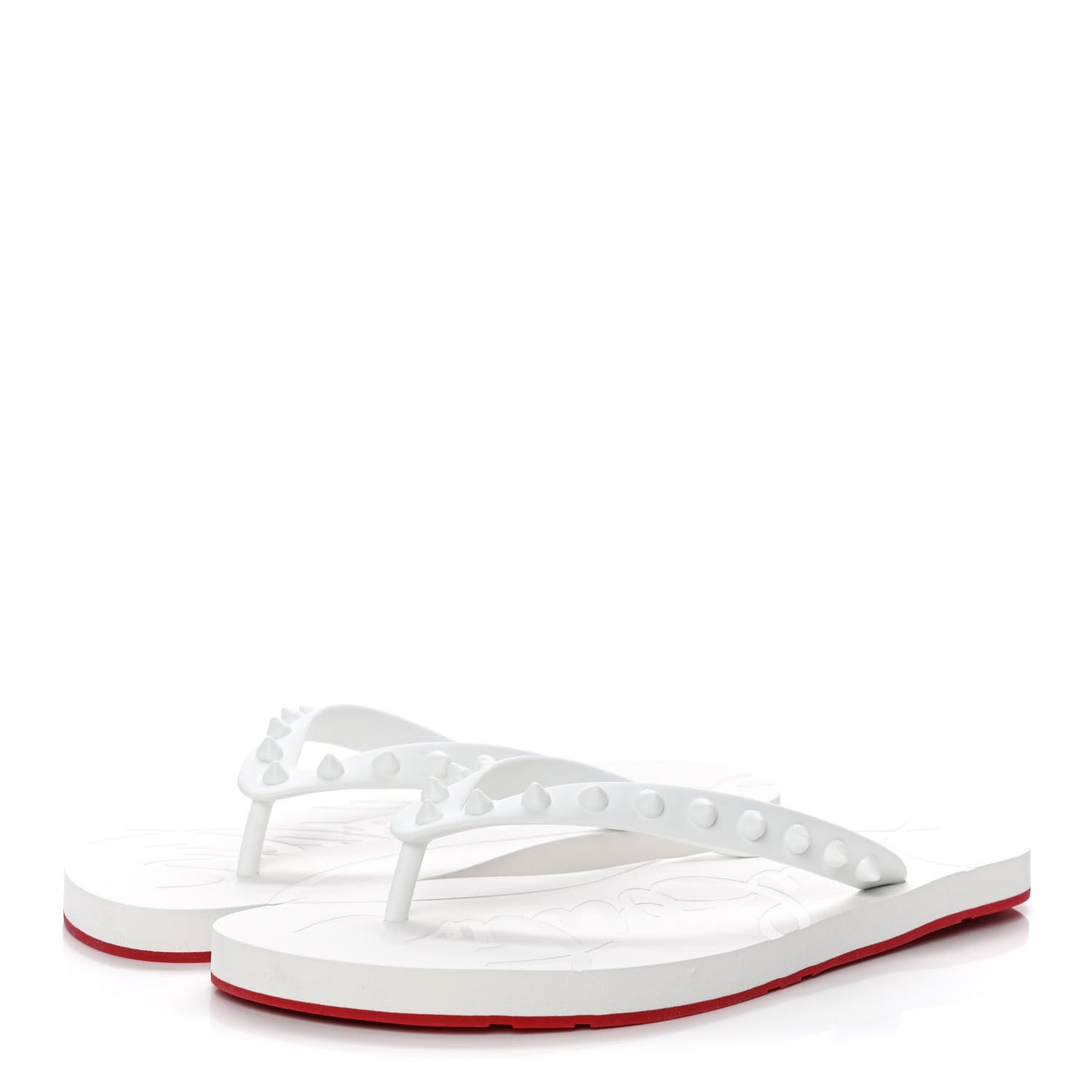Rubber Spike Loubi Donna Flip Flop 39 White
