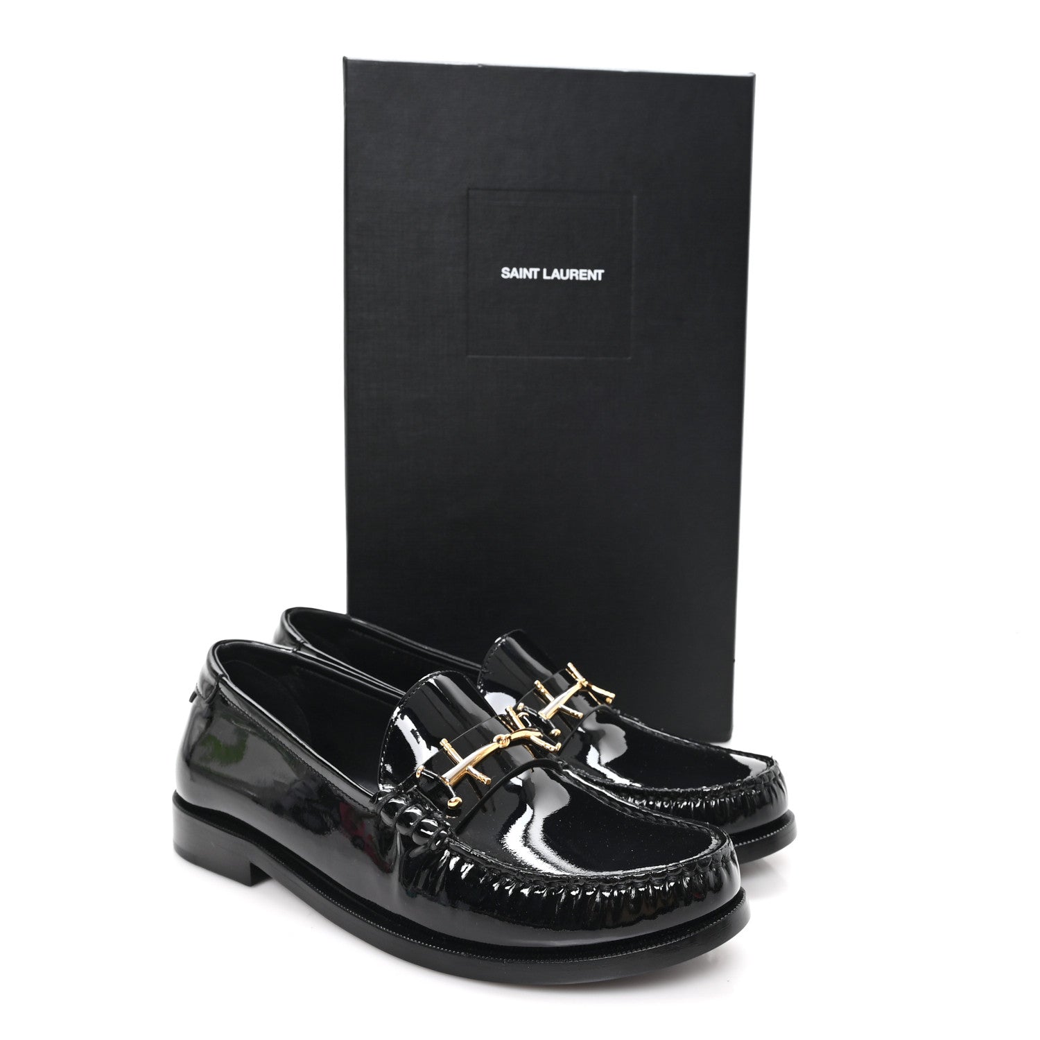 Saint Laurent Patent Le Loafer 15 Penny Slippers 40 Black 11 of 11
