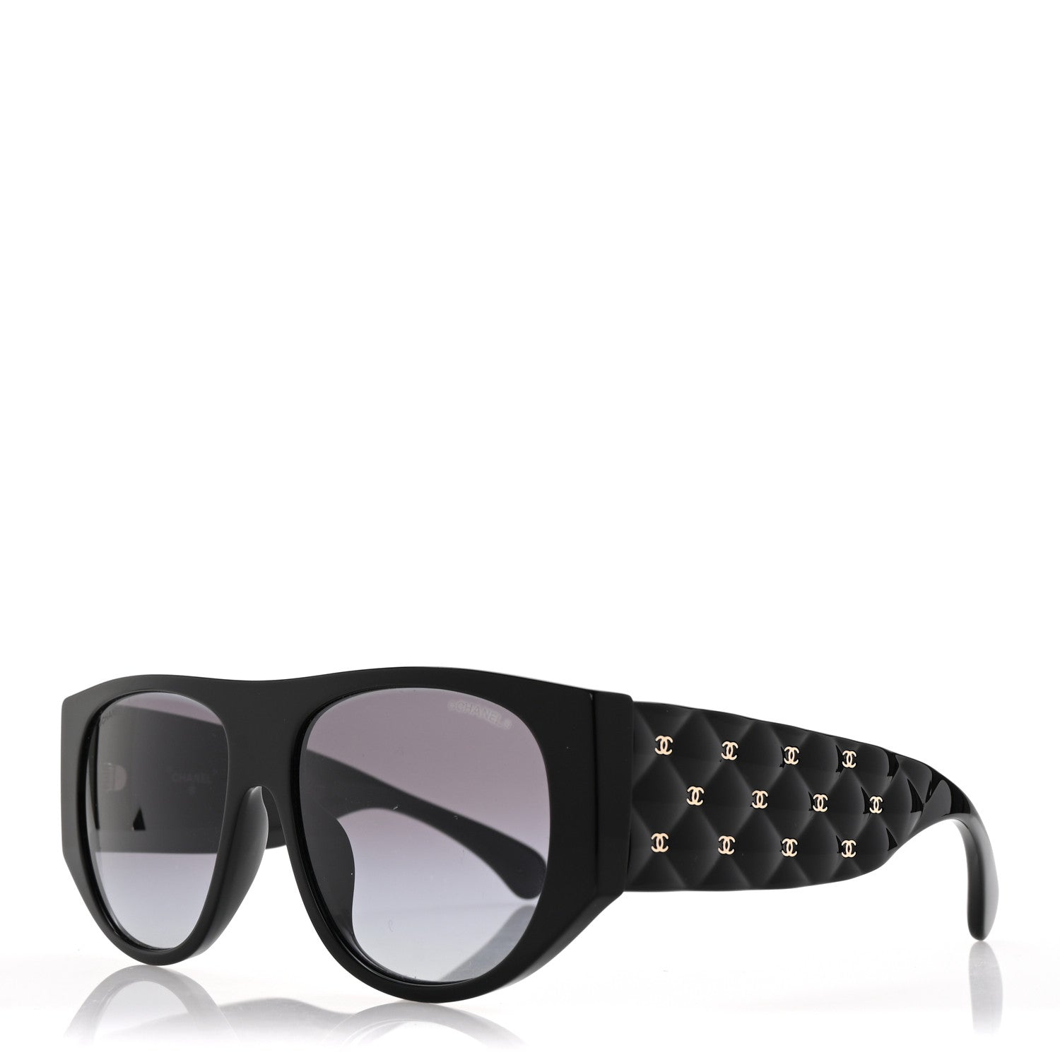 Chanel Acetate Quilted CC Pilot Sunglasses 71465A Black 1 of 8