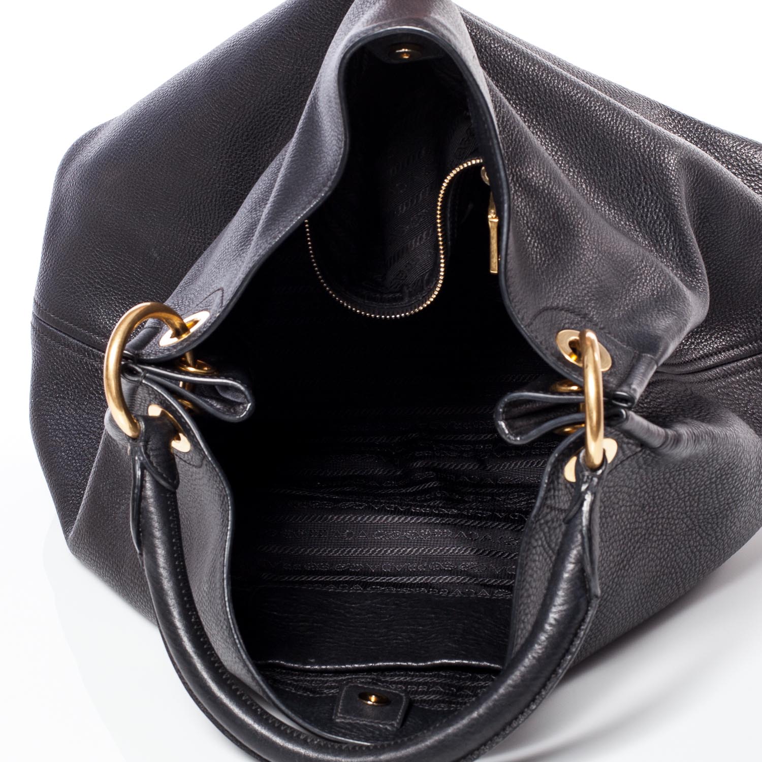 Prada Vitello Daino Hobo Nero Black 9 of 9