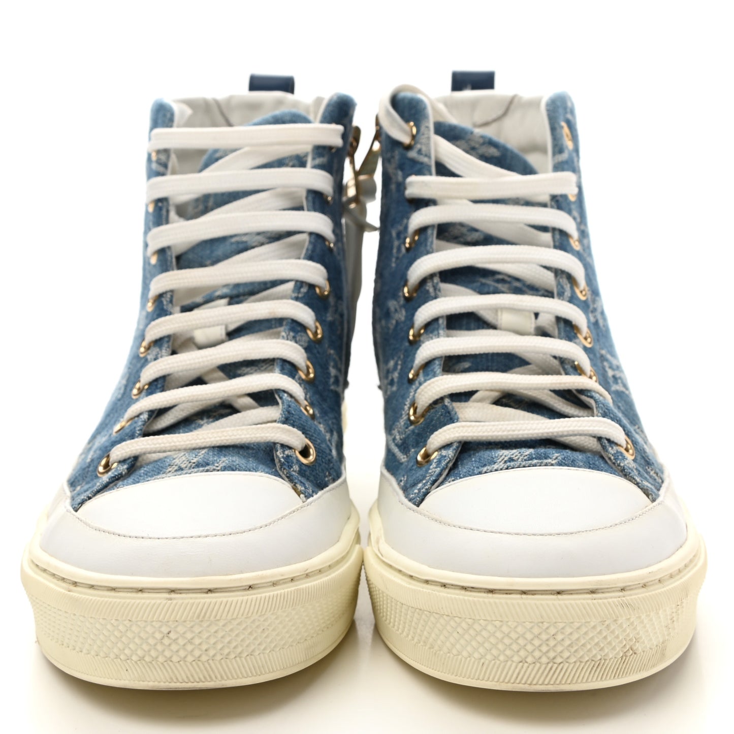 Denim Monogram Stellar Sneaker Boots 37 Bleu Jeans Blue
