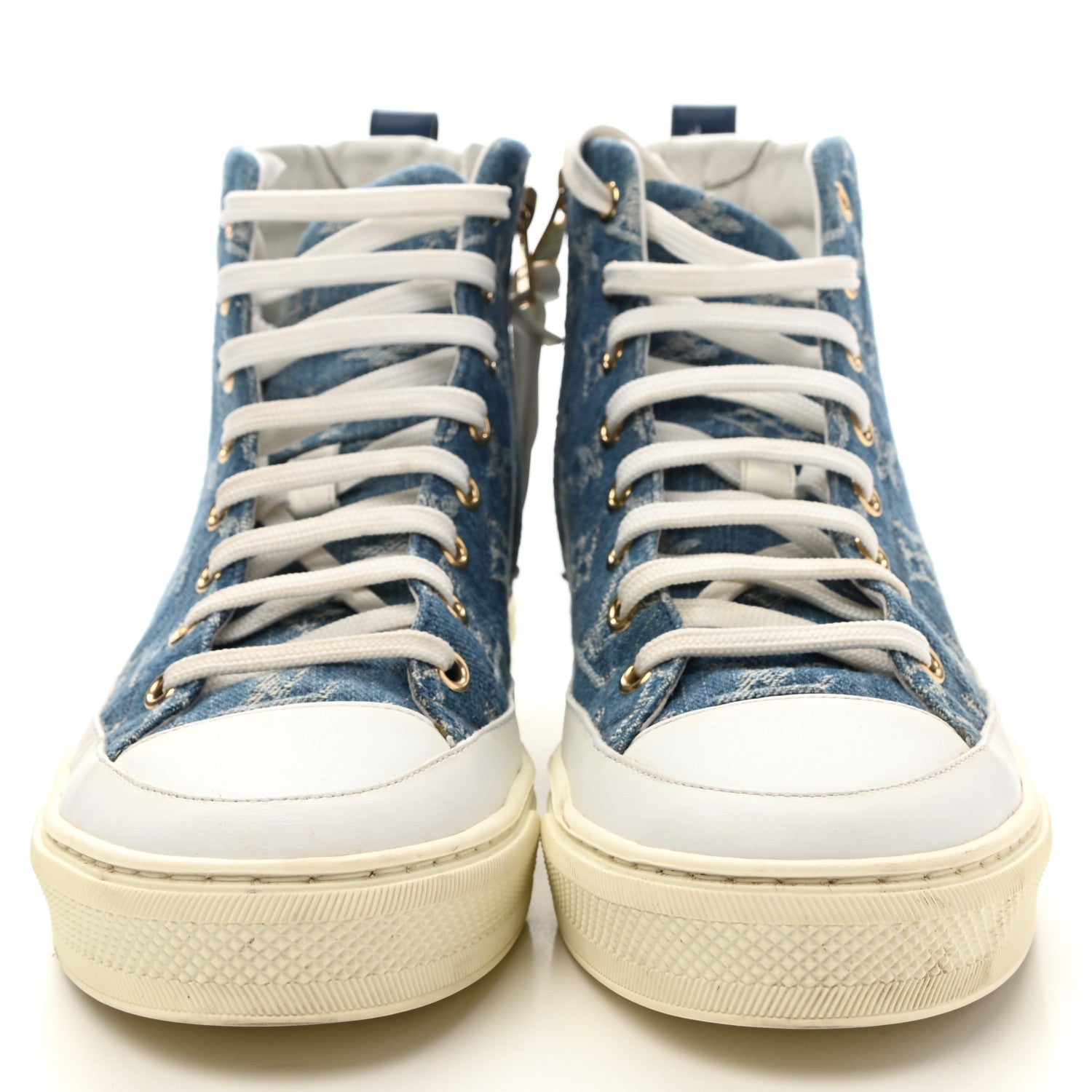 Louis Vuitton Denim Monogram Stellar Sneaker Boots 37 Bleu Jeans Blue 2 of 11